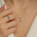 Blue Topaz Pırlanta Yüzük